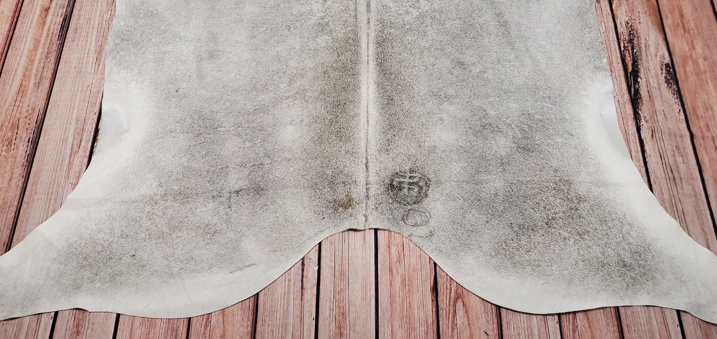 Grey Cowhide Area Rug 7ft x 6.5ft