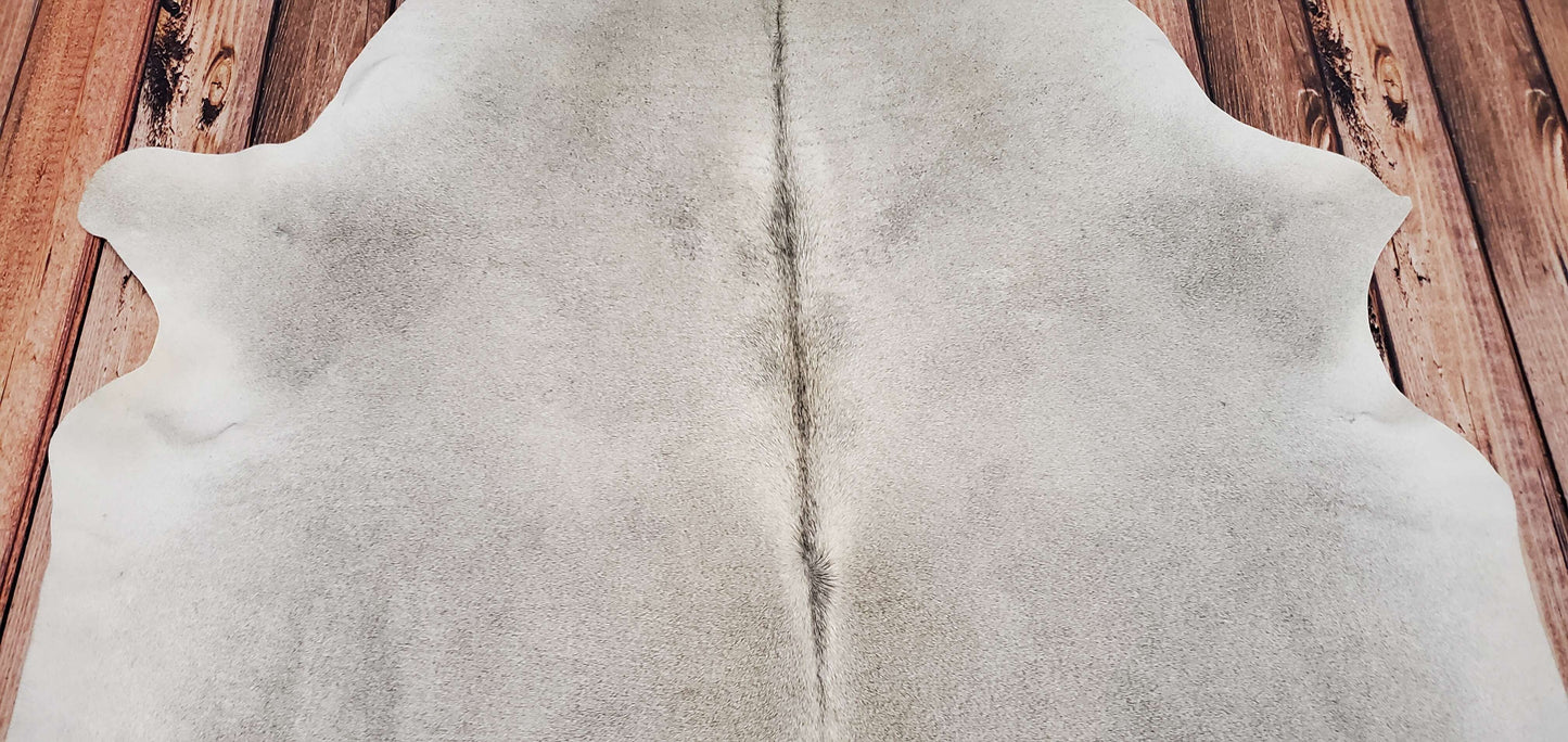 Large Gray Premium Cowhide Rug 6.8ft x 6ft