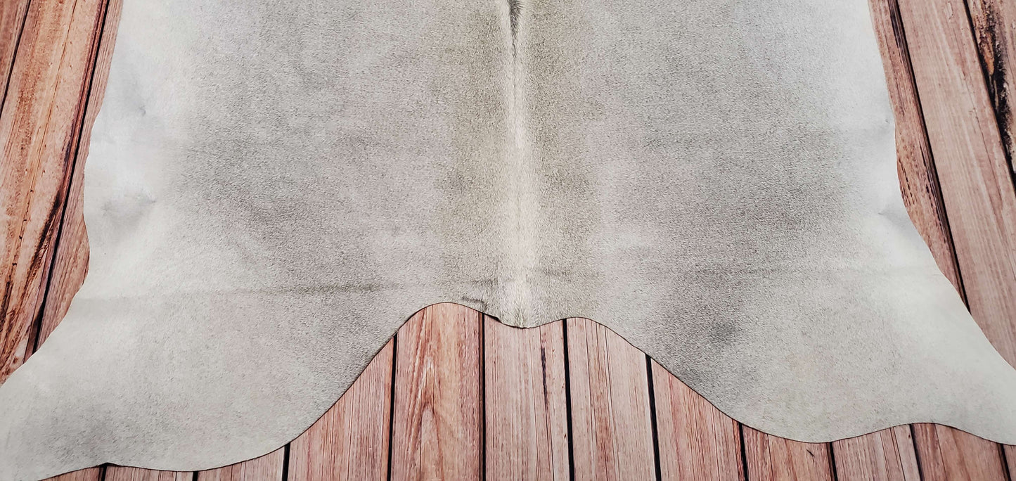 Large Gray Premium Cowhide Rug 6.8ft x 6ft