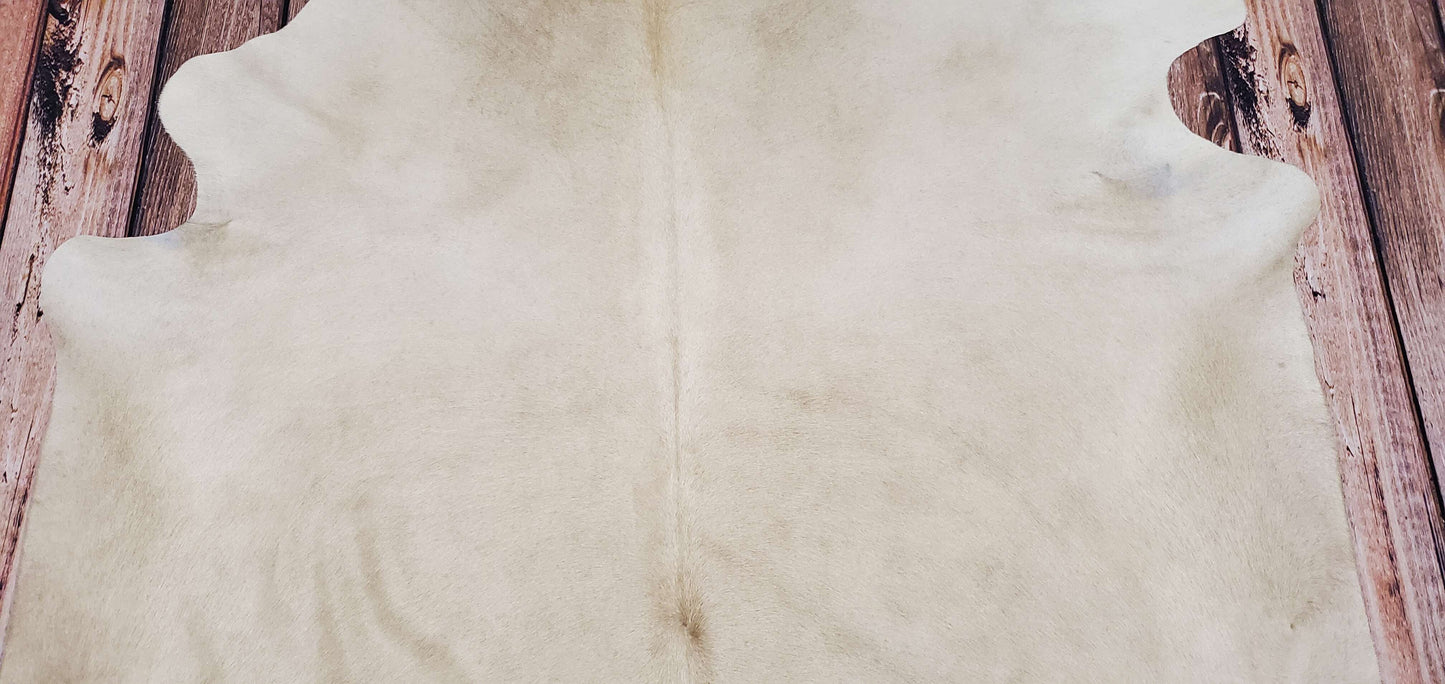 Genuine Cowhide Rug Light Beige 7ft x 6ft