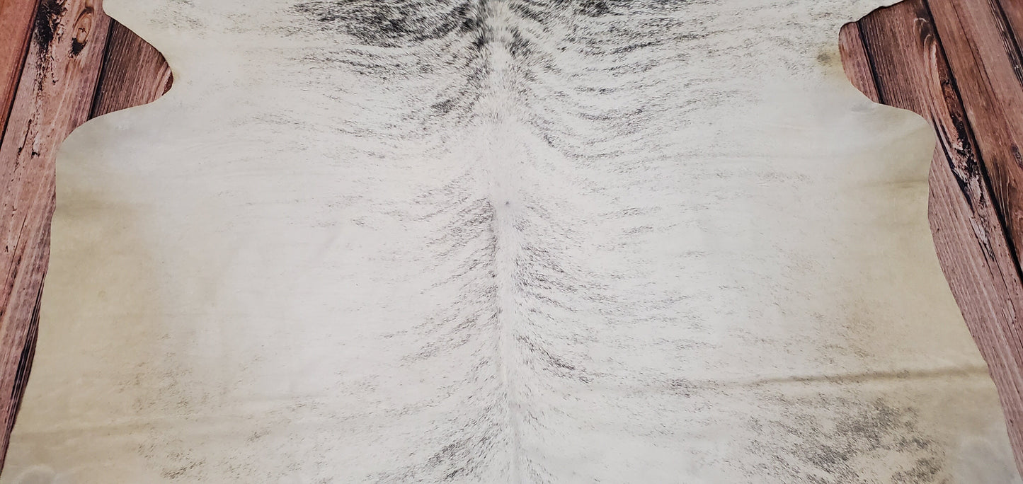 Brazilian Light Grey Brindle Cowhide Rug 7.5ft x 6.6ft