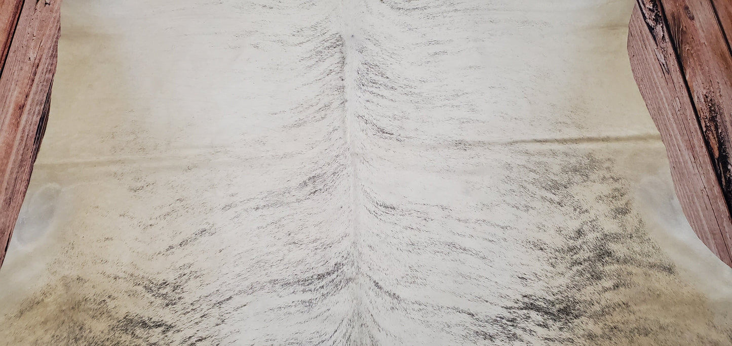 Brazilian Light Grey Brindle Cowhide Rug 7.5ft x 6.6ft