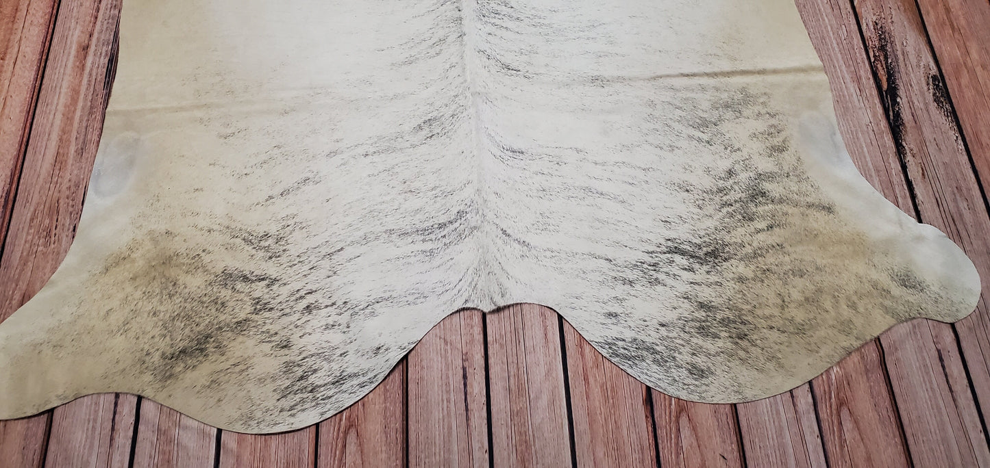 Brazilian Light Grey Brindle Cowhide Rug 7.5ft x 6.6ft