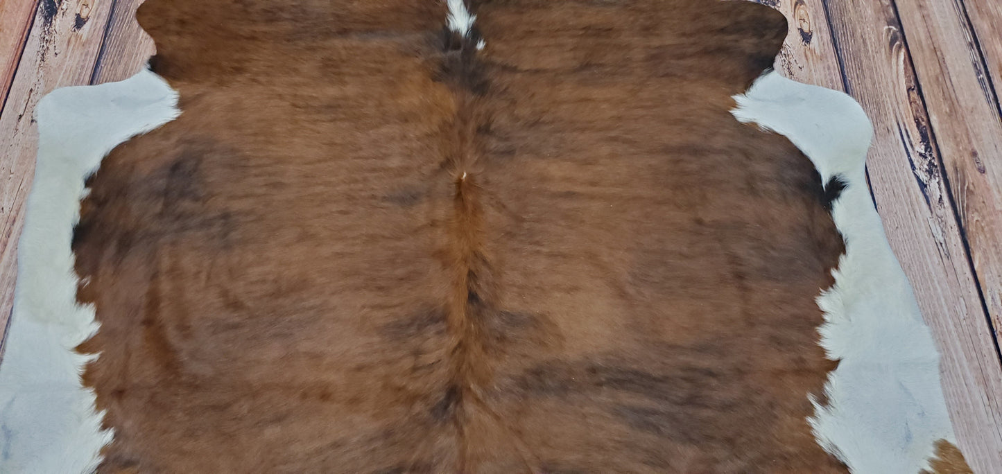Authentic Dark Brown Cowhide Rug 6ft X 6.4ft