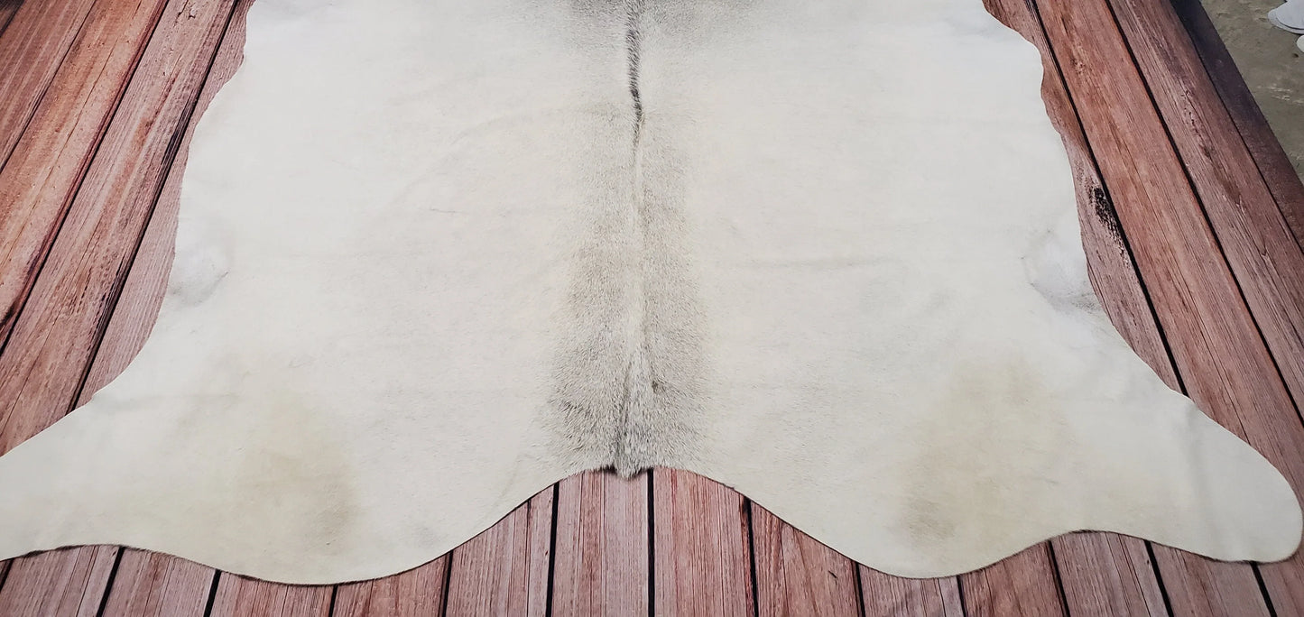 Cowhide Rug Light Grey Ivory 7ft x 7ft