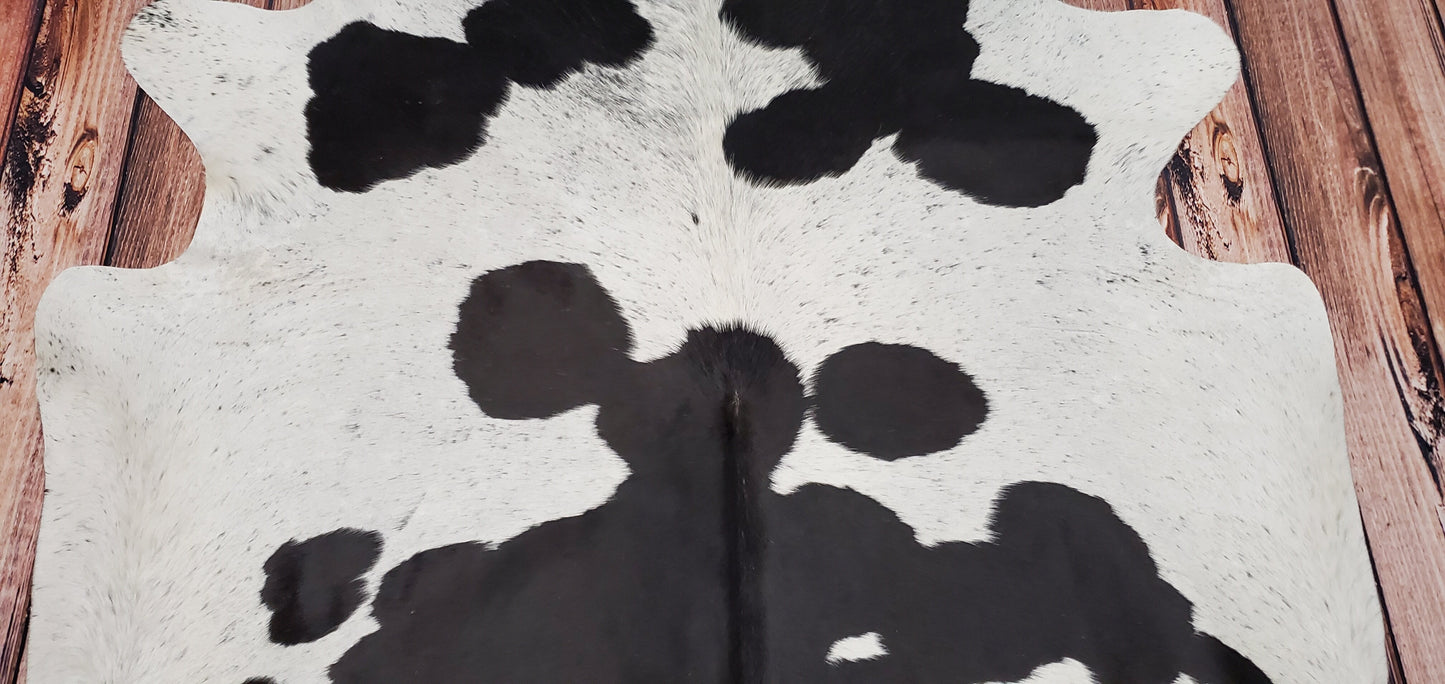 Genuine Cowhide Rug Black White 7ft x 6ft