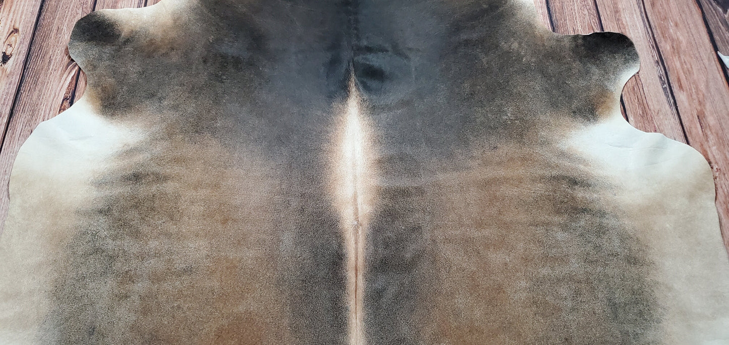 Brazilian Dark Tan Cowhide Rug 7.4ft x 7ft