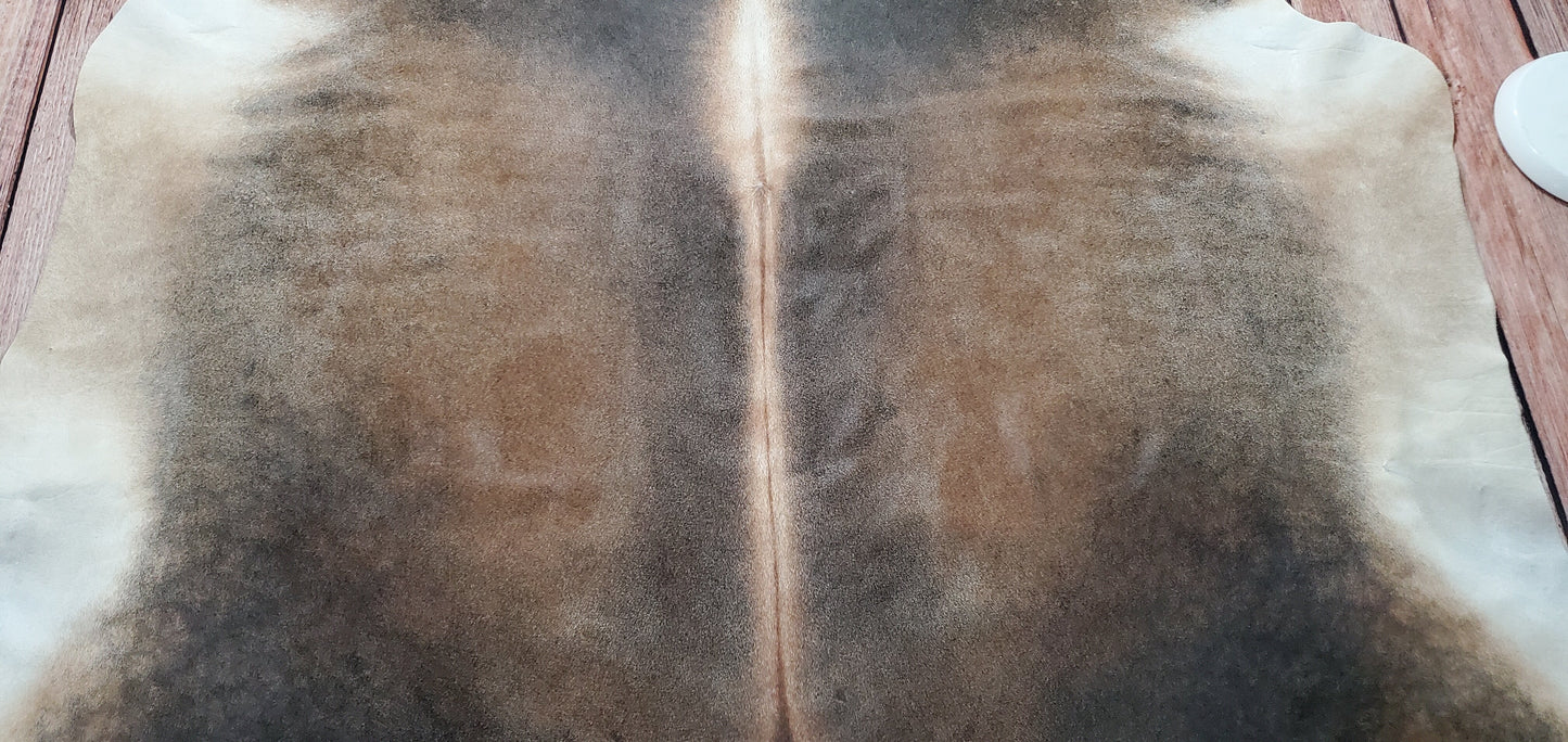 Brazilian Dark Tan Cowhide Rug 7.4ft x 7ft