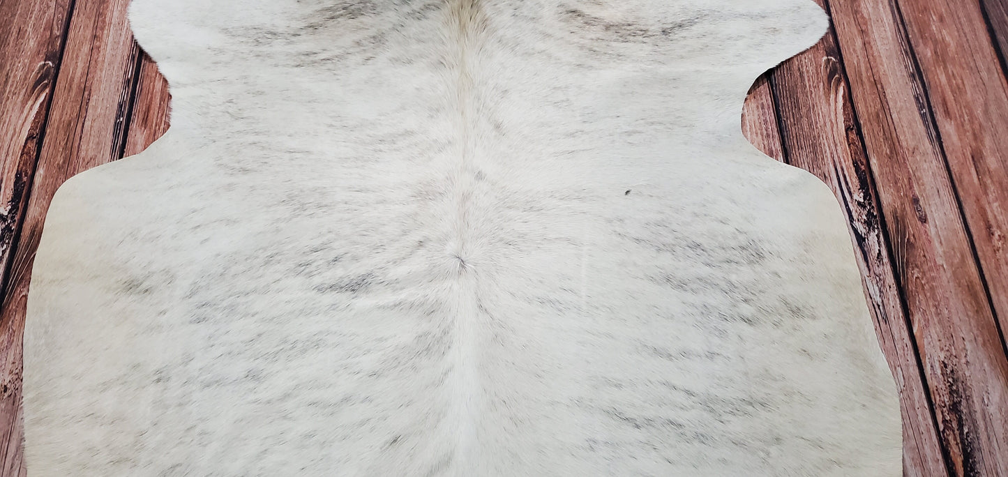 Exotic Light Brindle Grey Cowhide Rug 6.6ft x 5.6ft