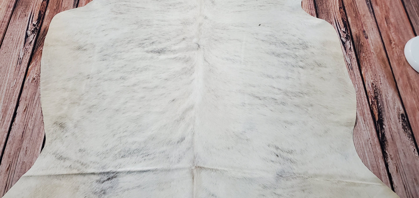 Exotic Light Brindle Grey Cowhide Rug 6.6ft x 5.6ft