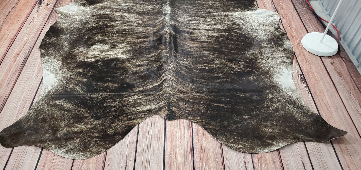 Genuine Large Cowhide Rug Brindle 7ft x 6.6ft