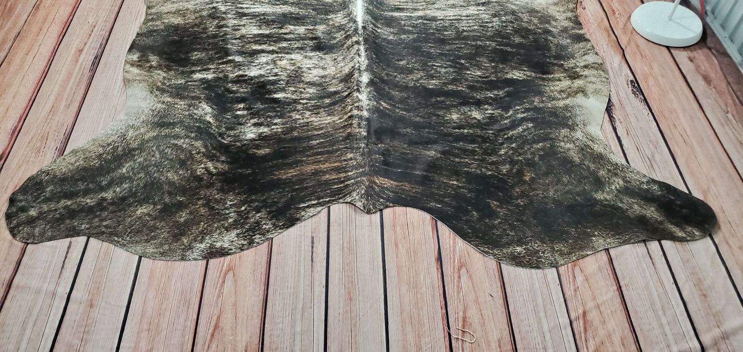 XL Brindle Cowhide Rug 7ft x 6.6ft