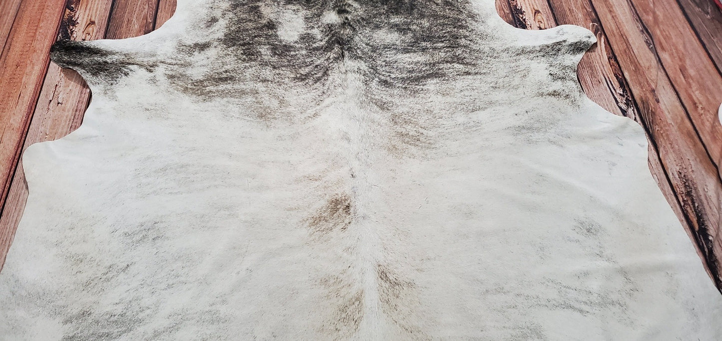 Large Brindle Grey Cowhide Rug 7.5ft x 7ft