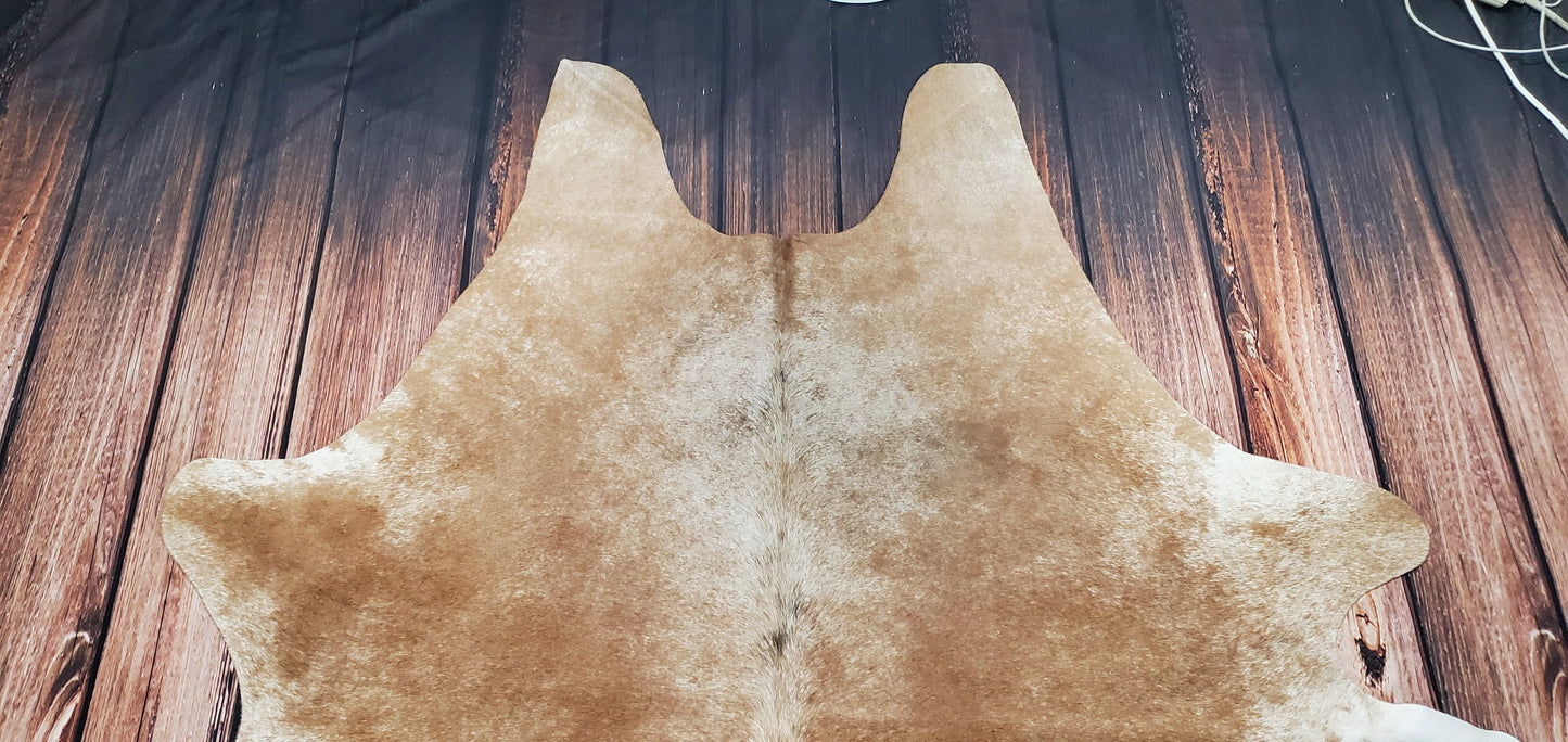 Natural Beige Cowhide Rug 6.8ft x 6.2ft