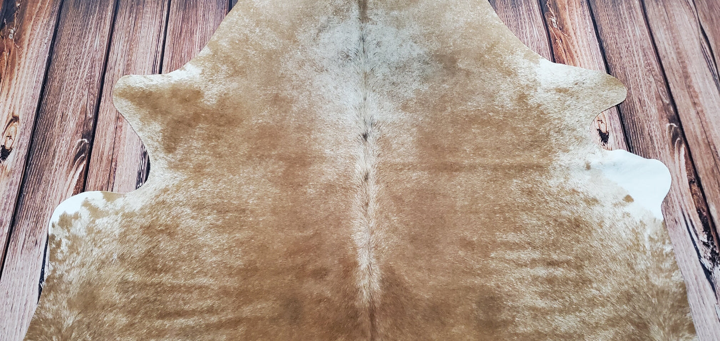 Natural Beige Cowhide Rug 6.8ft x 6.2ft