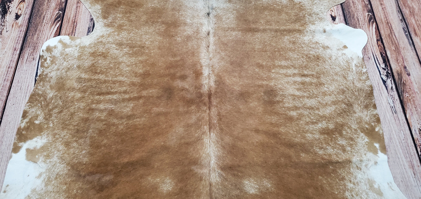 Natural Beige Cowhide Rug 6.8ft x 6.2ft