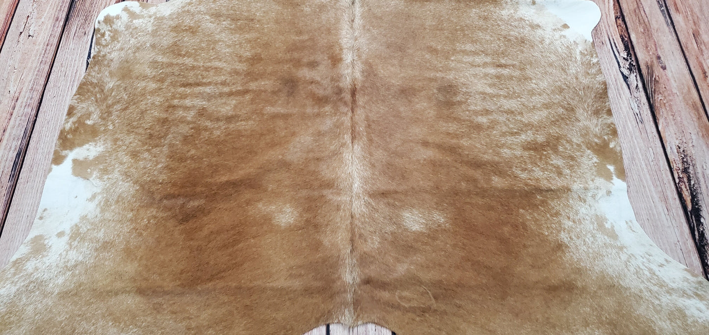 Natural Beige Cowhide Rug 6.8ft x 6.2ft