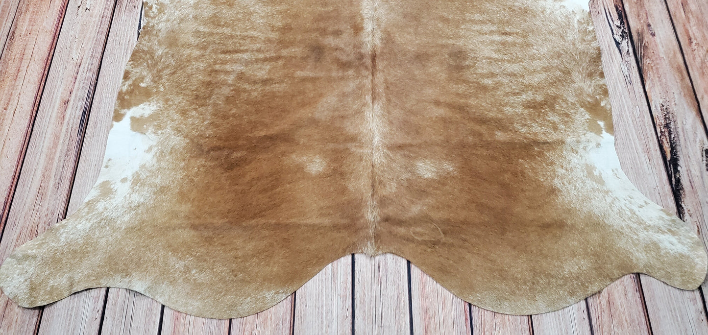 Natural Beige Cowhide Rug 6.8ft x 6.2ft