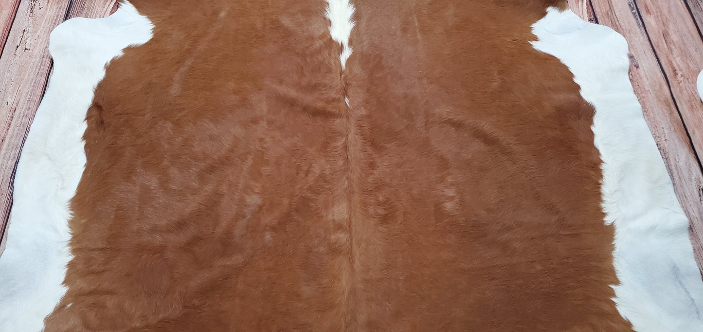 Brown Hereford Cowhide Rug 7ft x 6.6ft