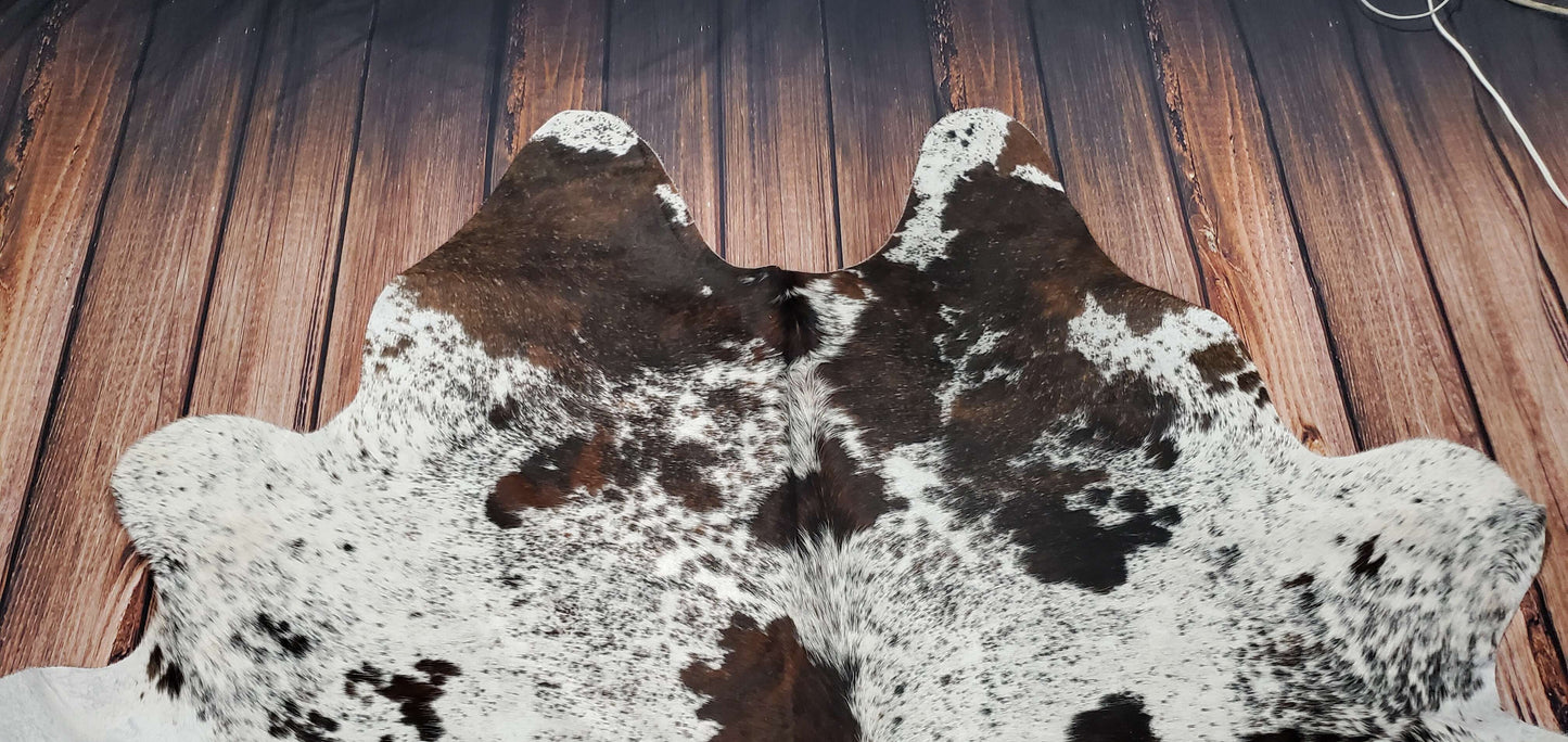 TriColor Cowhide Rug 6.6ft x 6.6ft