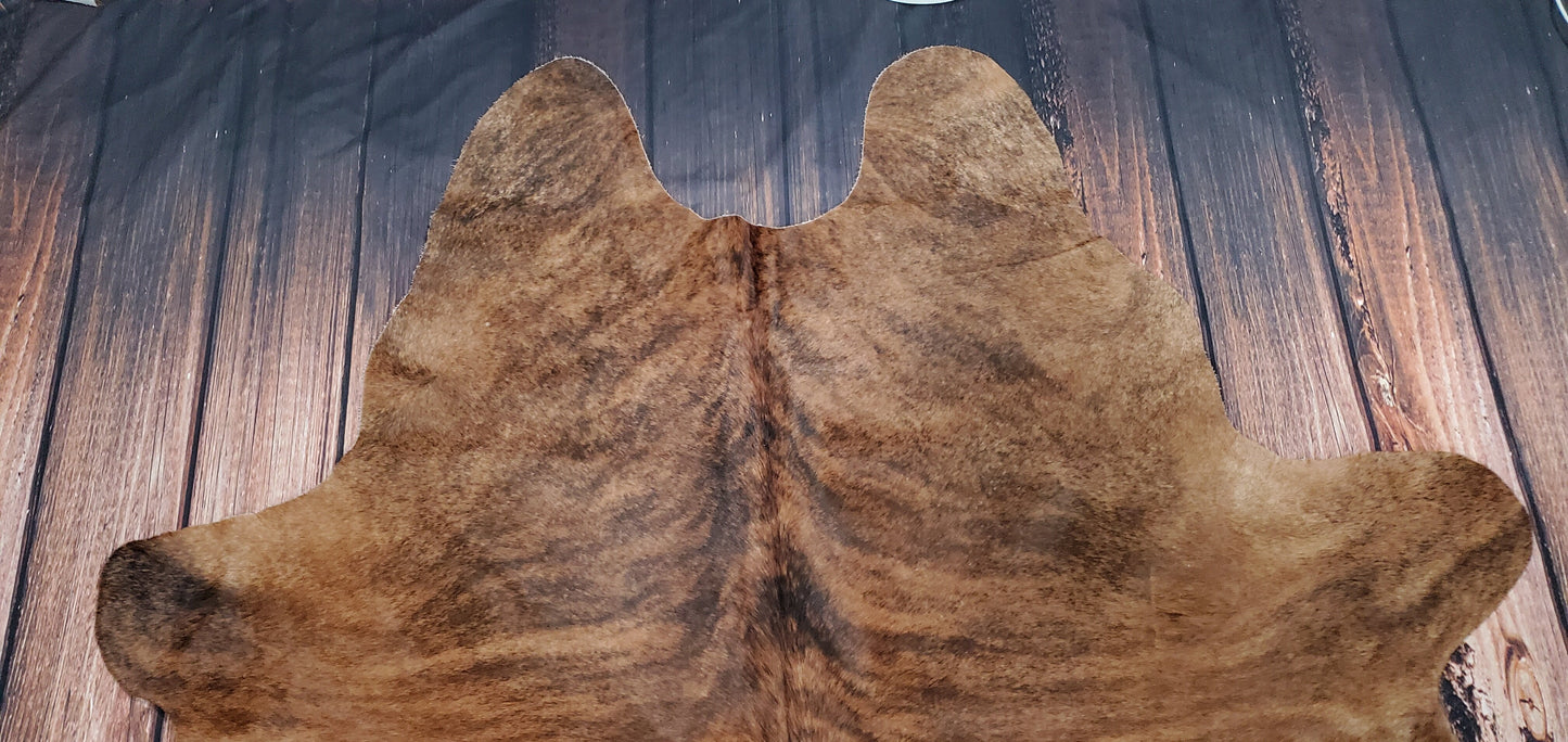 Brindle Cowhide Rug Honey Brown 6.5ft x 6.2ft