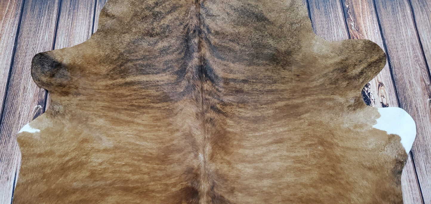Brindle Cowhide Rug Honey Brown 6.5ft x 6.2ft