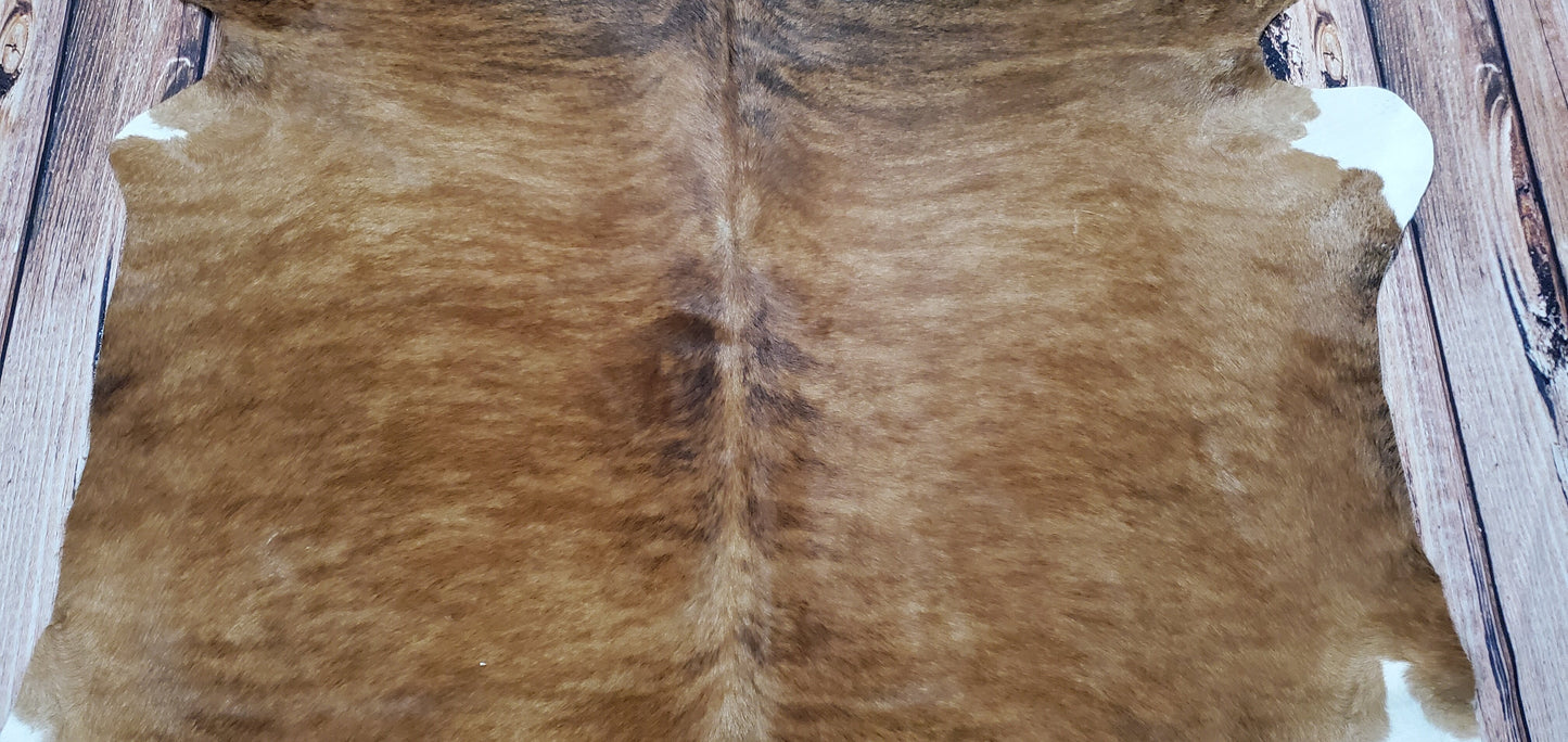 Brindle Cowhide Rug Honey Brown 6.5ft x 6.2ft