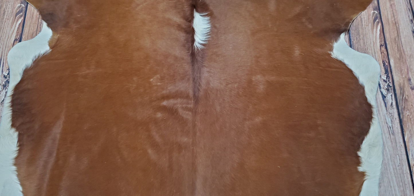 Natural Cowhide Rug Brown Hereford 6.6ft x 6ft