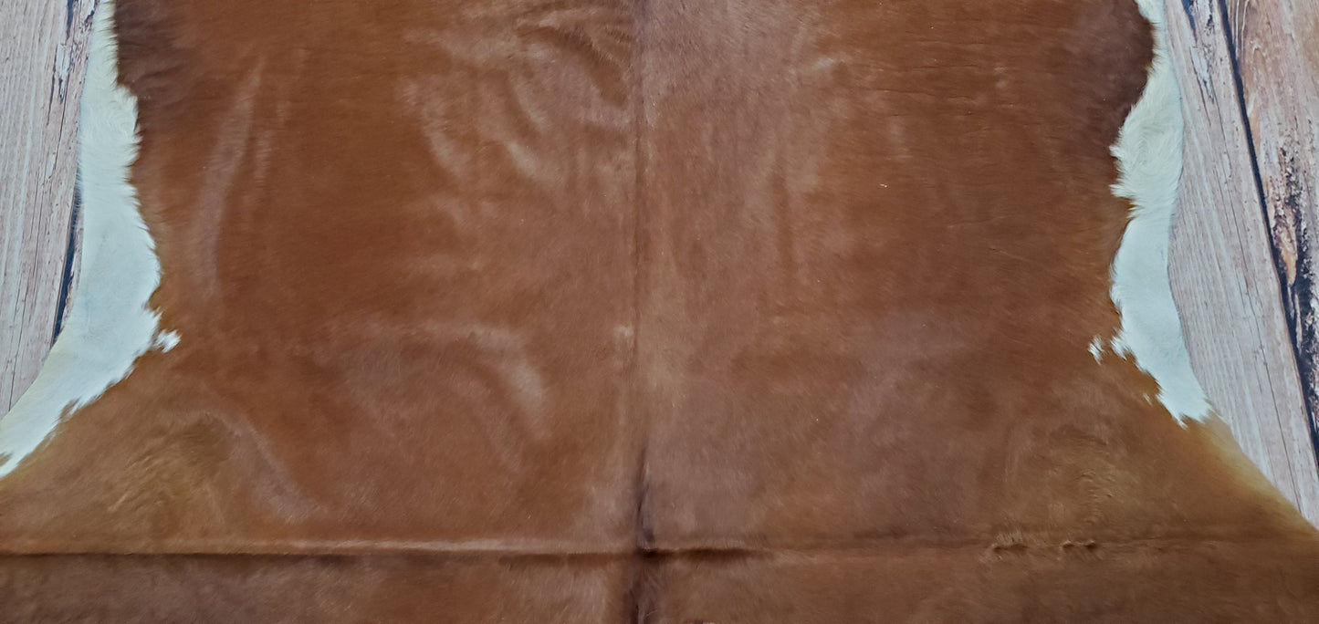 Natural Cowhide Rug Brown Hereford 6.6ft x 6ft