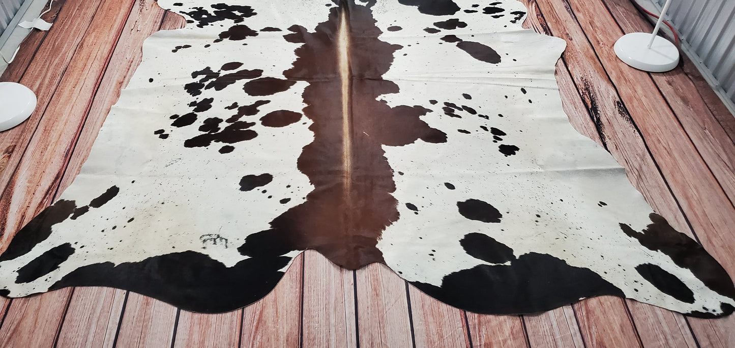 Brazilian Cowhide Rug TriColor 7.8ft x 7ft