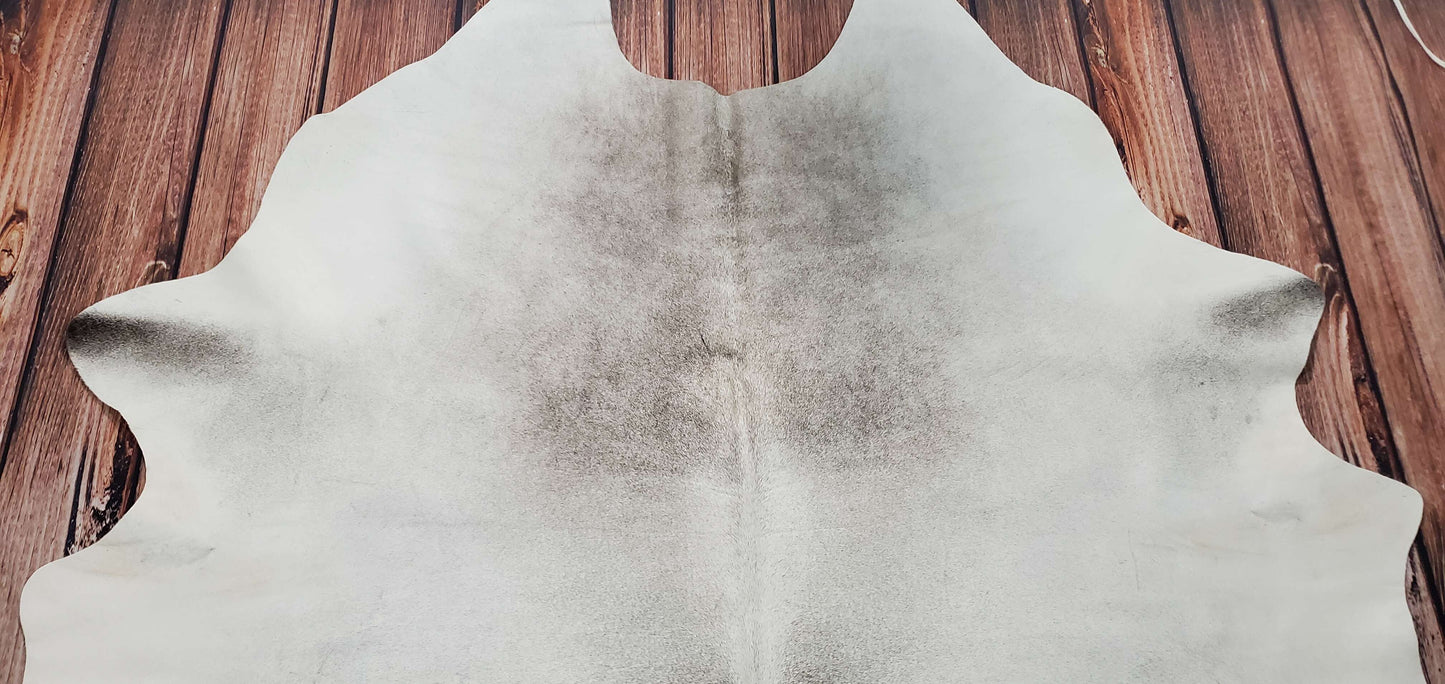Natural Cowhide Rug Light Grey Ivory 6.5ft X 6.2ft
