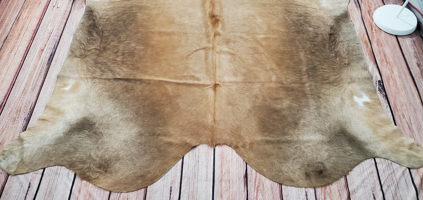 Cowhide Rug Dark Grey Champagne 6.6ft x 6.5ft