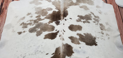 Spotted Gray Black White Cowhide Rug 7.2ft x 7ft