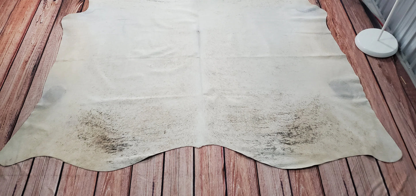 Light Brindle Tan Real Cowhide Rug 7.4ft x 7ft