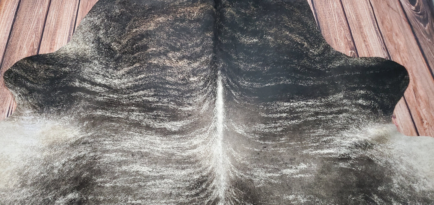 Extra Large Dark Brindle Cowhide Rug 8ft x 7ft