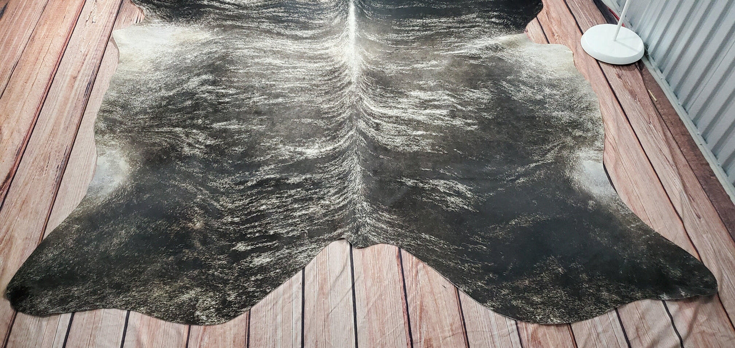 Extra Large Dark Brindle Cowhide Rug 8ft x 7ft