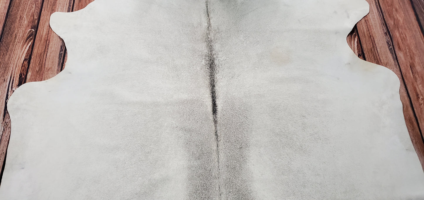Large Brazilian Grey Cowhide Rug 7ft x 6.5ft