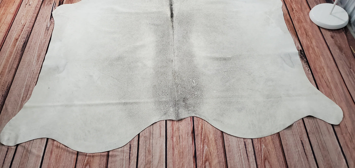 Large Brazilian Grey Cowhide Rug 7ft x 6.5ft