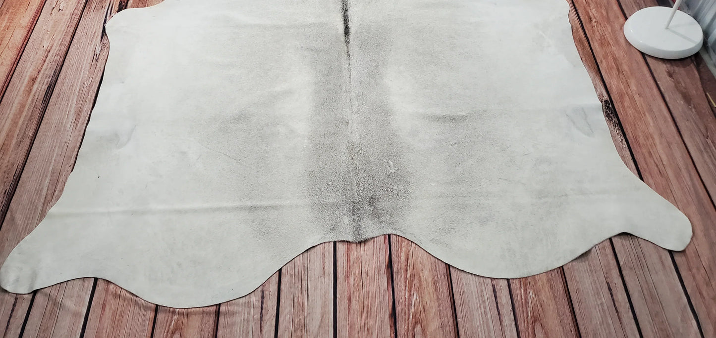 Large Brazilian Grey Cowhide Rug 7ft x 6.5ft