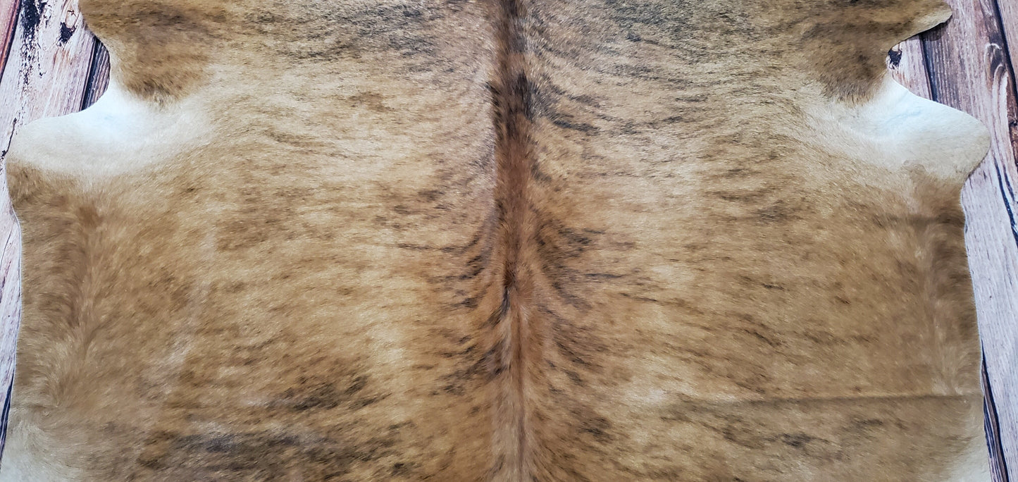 Natural Cowhide Rug Light Brown Brindle 6.6ft x 6.2ft
