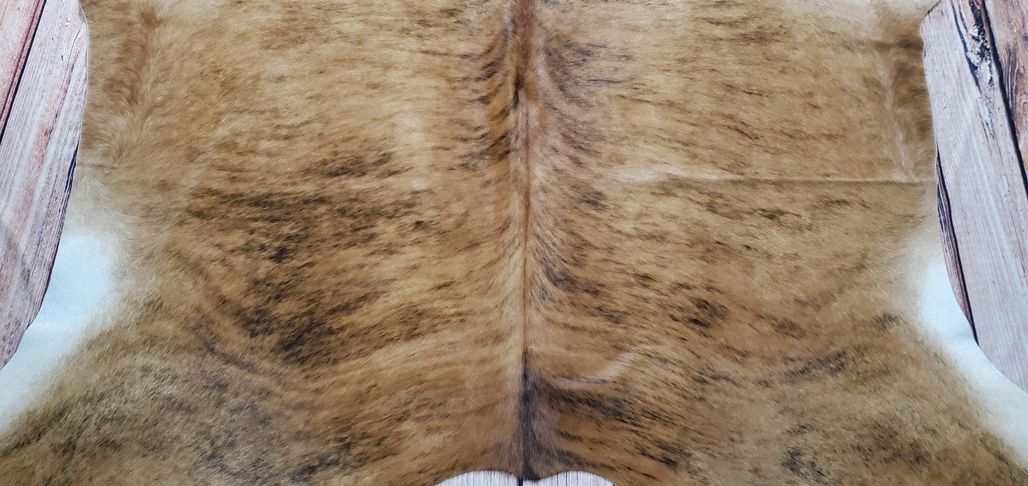 Natural Cowhide Rug Light Brown Brindle 6.6ft x 6.2ft
