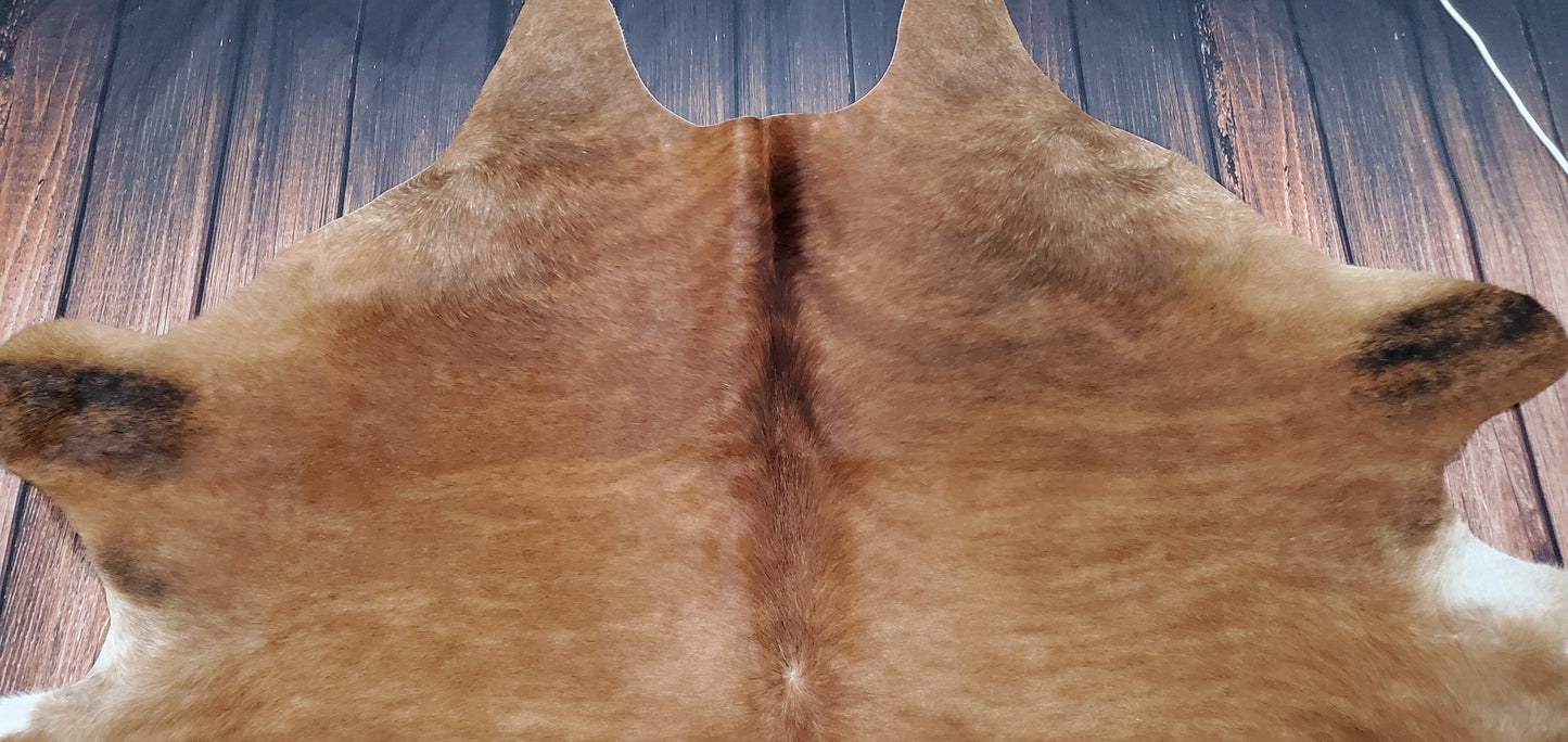 Natural Cowhide Rug Light Brindle Brown 7.5ft x 7ft