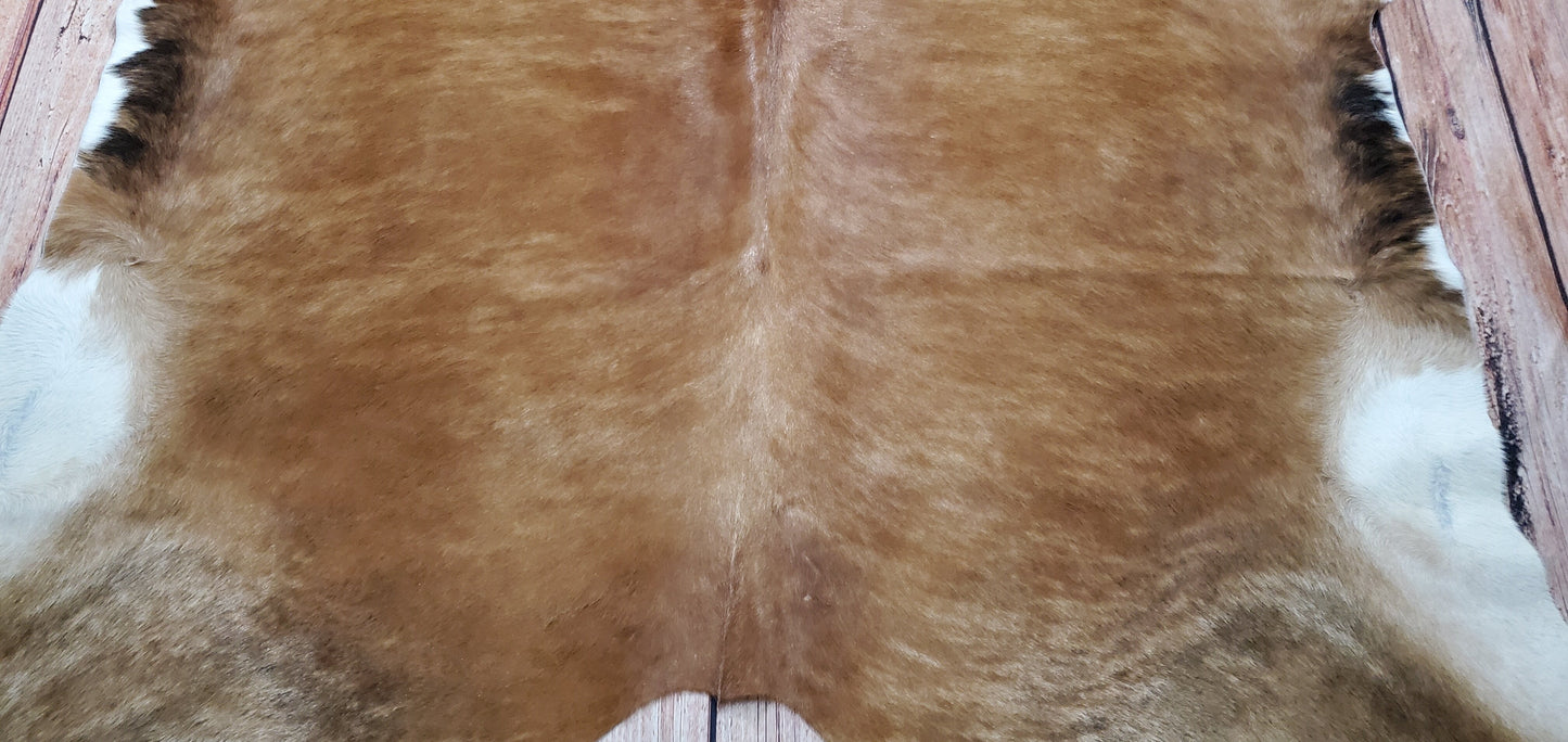 Natural Cowhide Rug Light Brindle Brown 7.5ft x 7ft