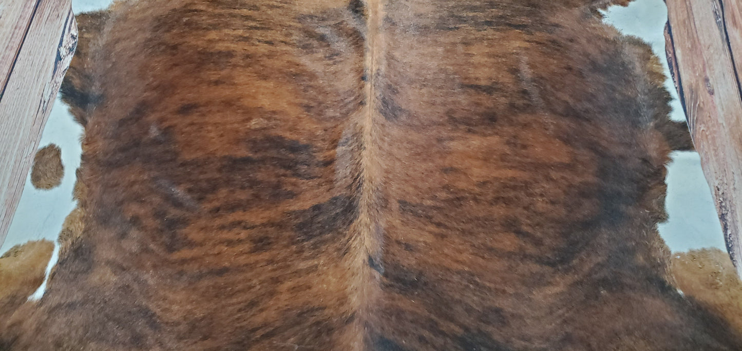 Natural Cowhide Rug Dark Brown Brindle 6.8ft x 6ft