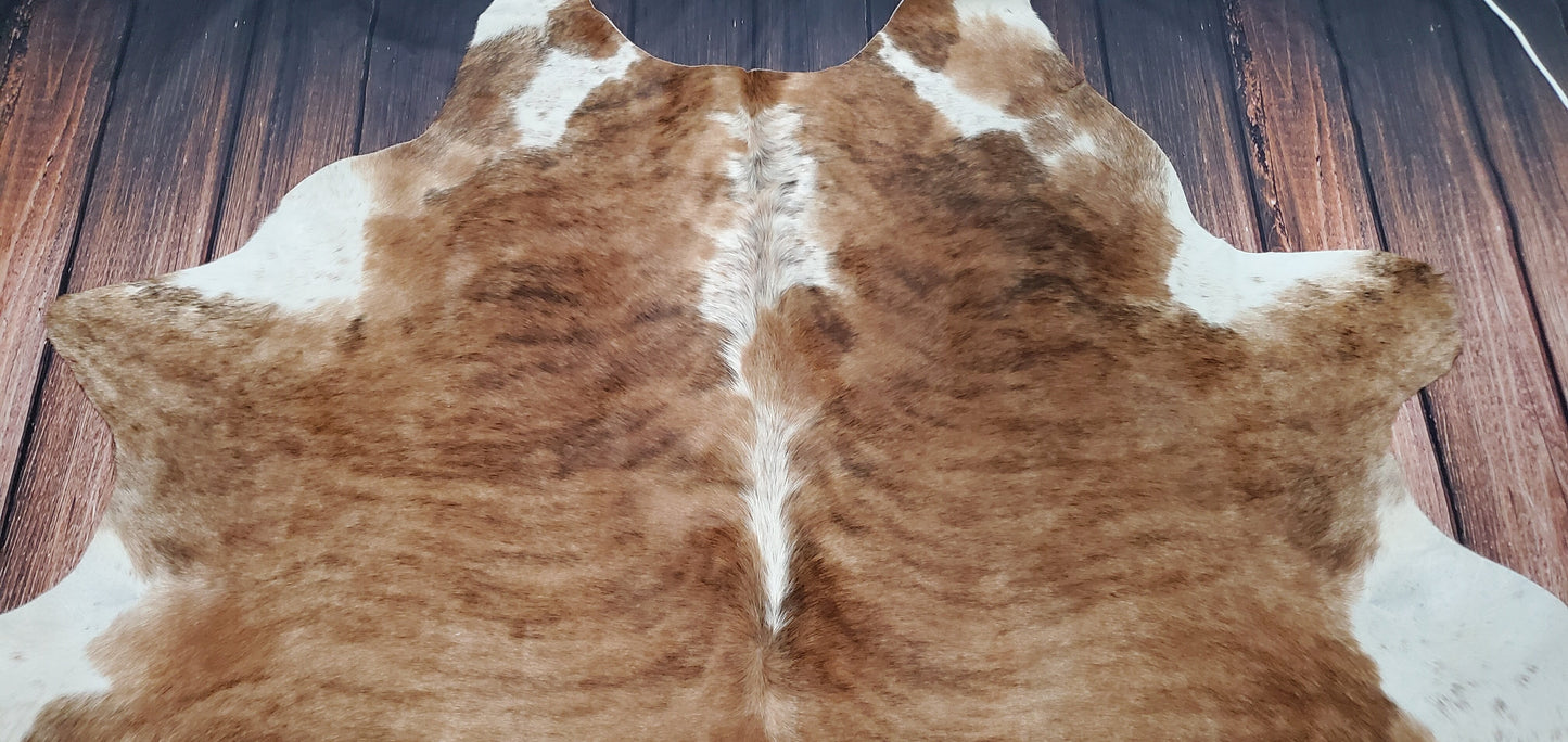 Cowhide Rug Brindle Tricolor 7ft x 6.6ft