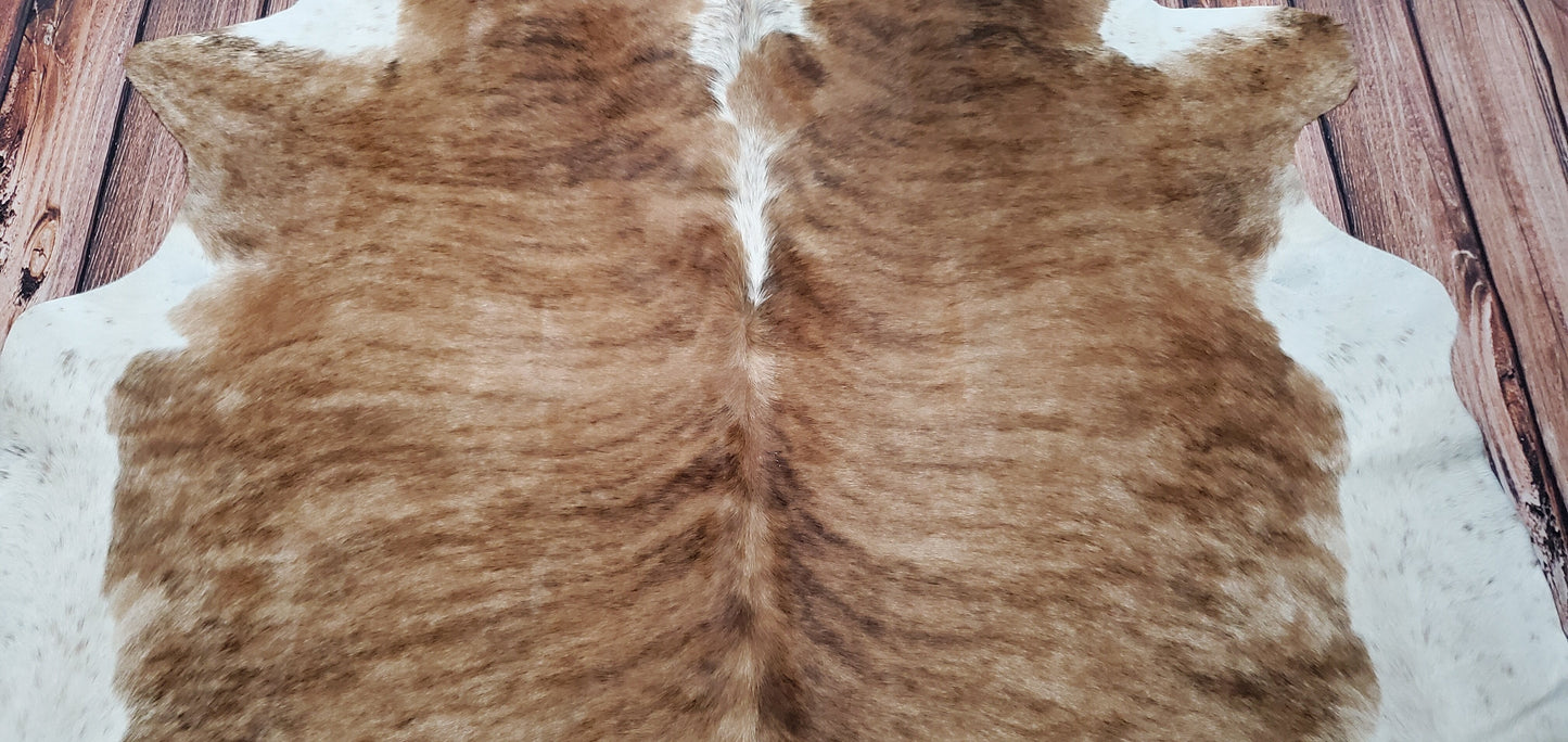 Cowhide Rug Brindle Tricolor 7ft x 6.6ft