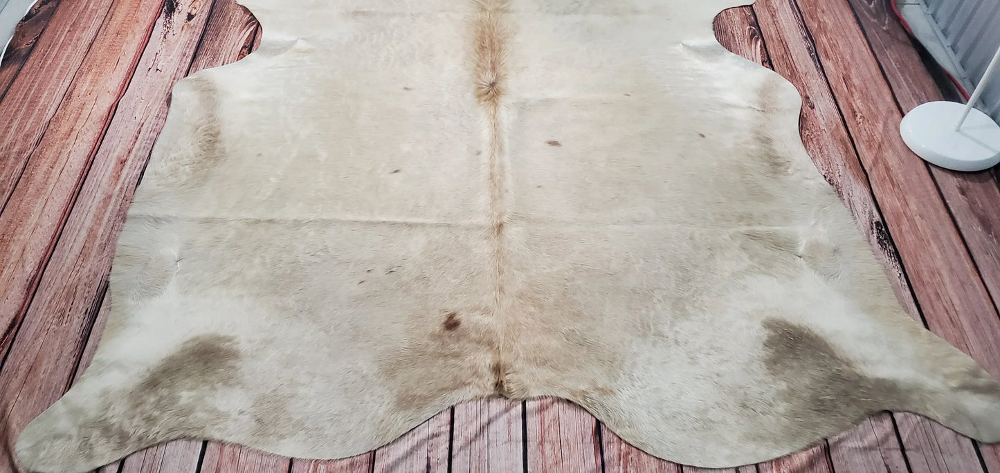 Natural Beige Palomino Cowhide Rug 7.5ft x 6.6ft