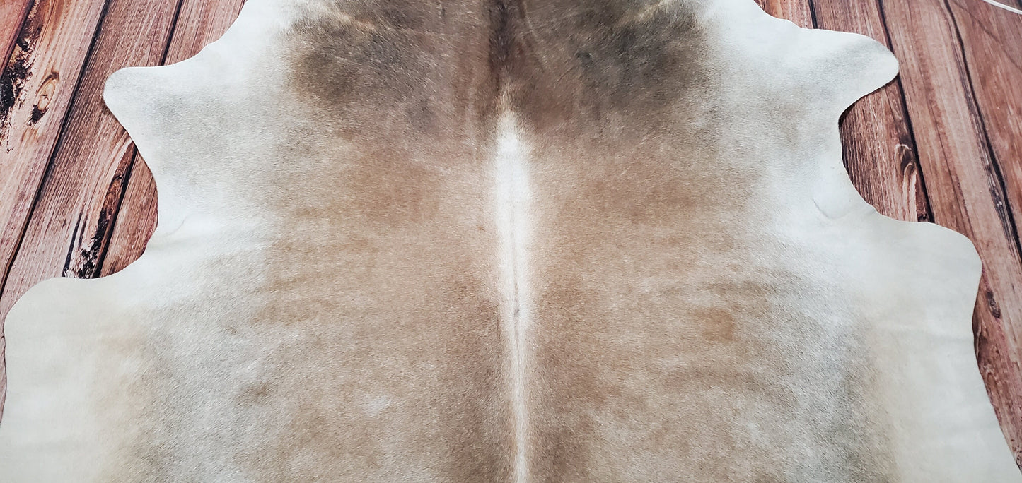 Cappuccino Grey Cowhide Rug 8ft x 7ft