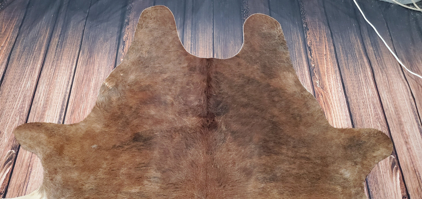 Rustic Brindle Cowhide Rug 7.2ft x 6.5ft