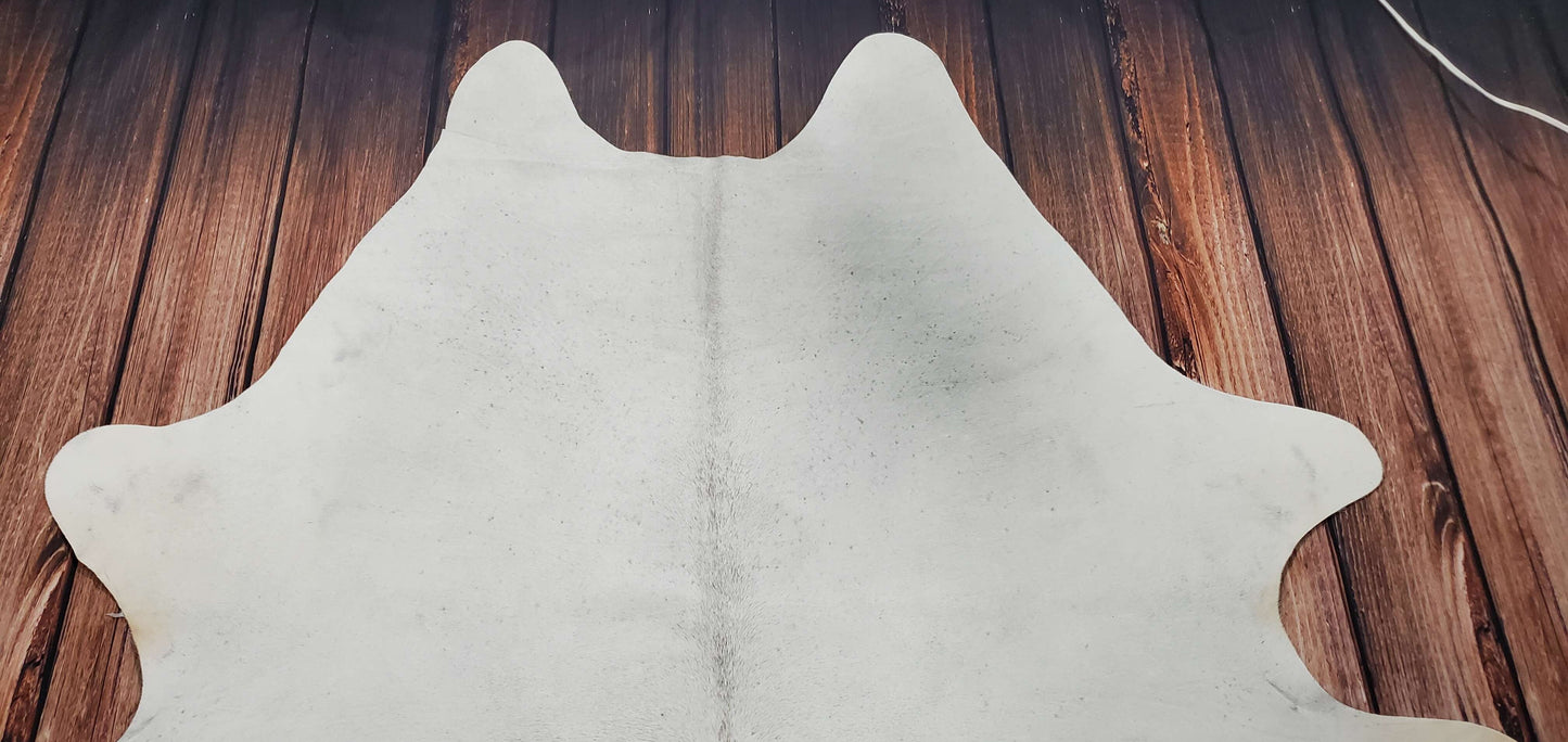 Large Speckled Cowhide Rug Gray White